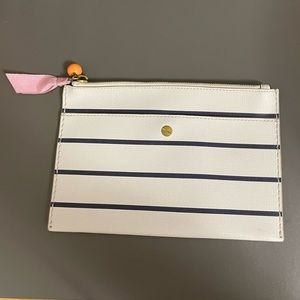 J.Crew classic navy stripe clutch/pouch